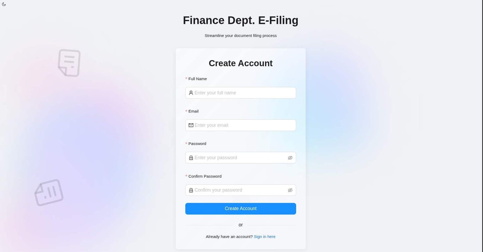 E-Filing System project preview